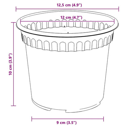 Rund Blomkruka 6 pcs Svart Ø 12,5 x 10 cm Plast