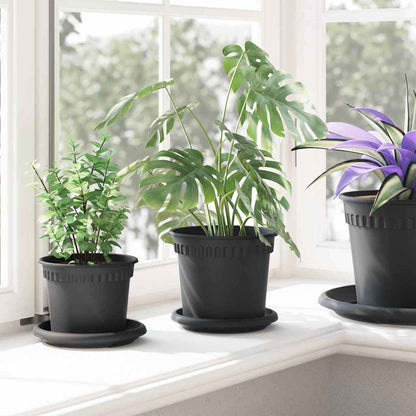 Rund Blomkruka 6 pcs Svart Ø 15 x 12 cm Plast