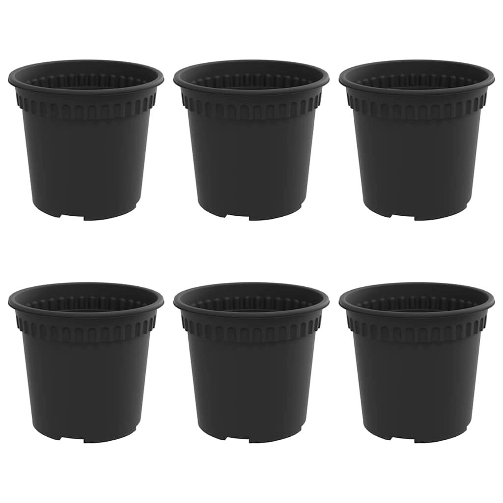 Rund Blomkruka 6 pcs Svart Ø 15 x 12 cm Plast