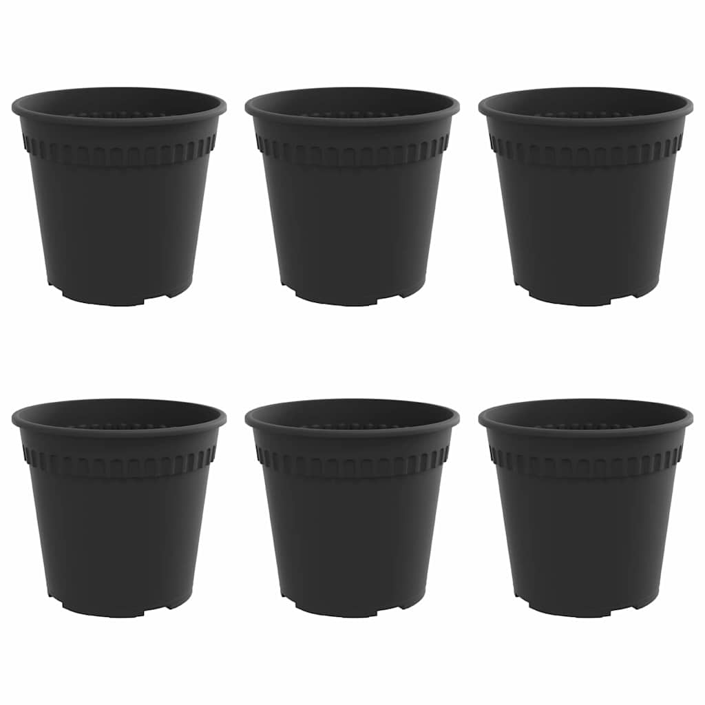 Rund Blomkruka 6 pcs Svart Ø 17 x 14 cm Plast