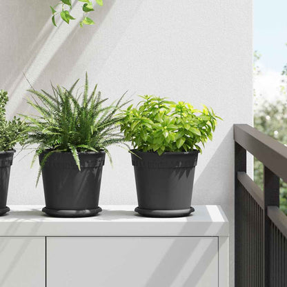 Rund Blomkruka 6 pcs Svart Ø 19 x 16 cm Plast