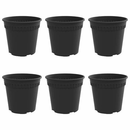 Rund Blomkruka 6 pcs Svart Ø 19 x 16 cm Plast