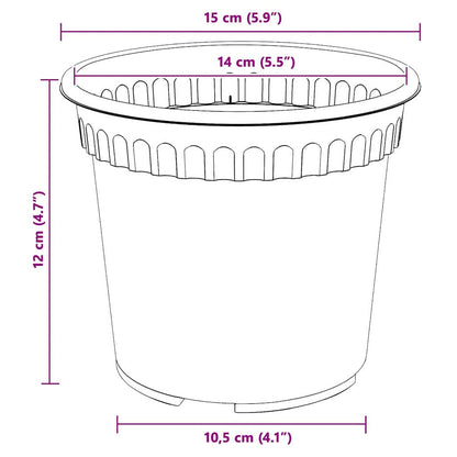 Rund Blomkruka 24 pcs Murgrön Ø 15 x 12 cm Plast