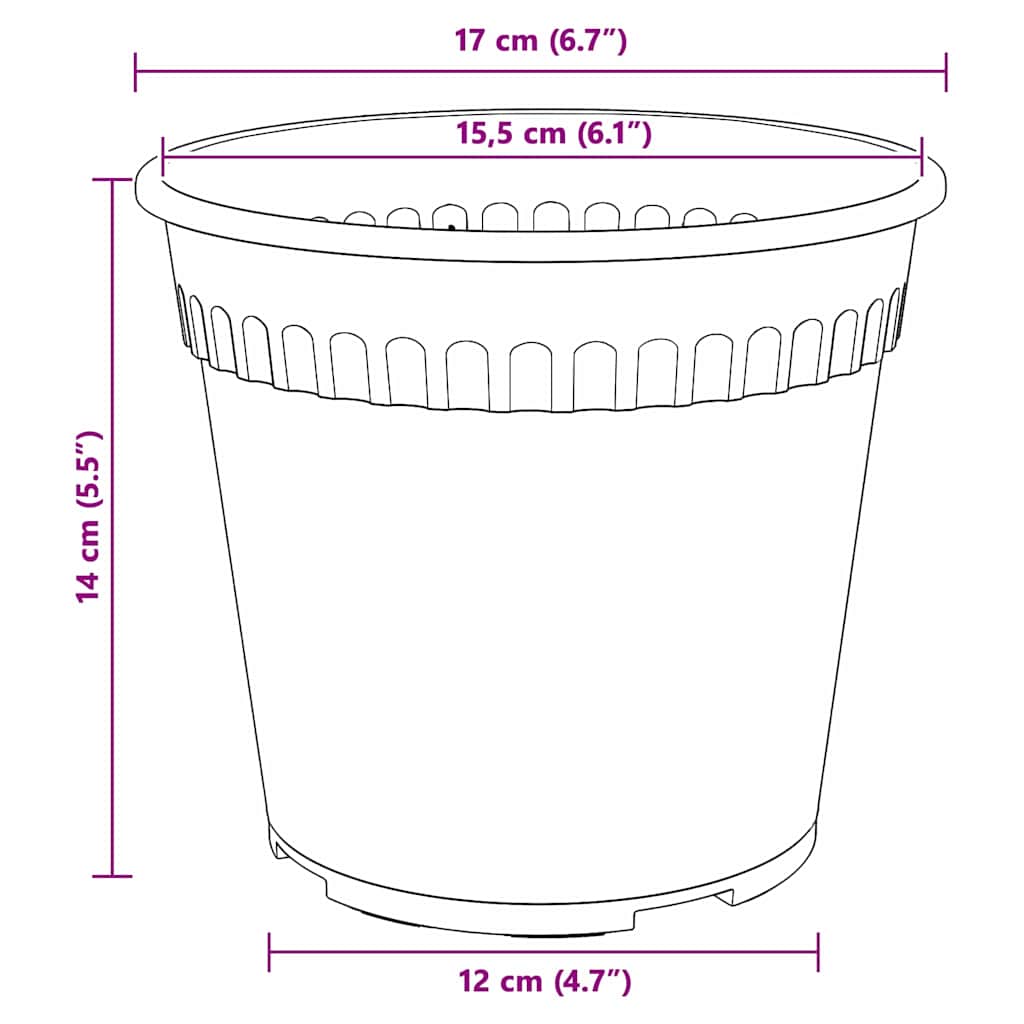 Rund Blomkruka 24 pcs Murgrön Ø 17 x 14 cm Plast