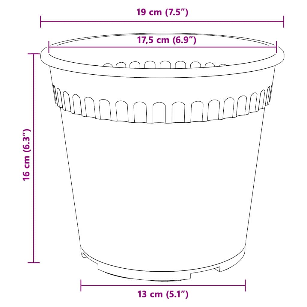 Rund Blomkruka 24 pcs Murgrön Ø 19 x 16 cm Plast