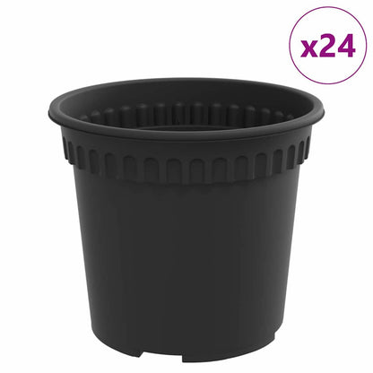 Rund Blomkruka 24 pcs Svart Ø 15 x 12 cm Plast