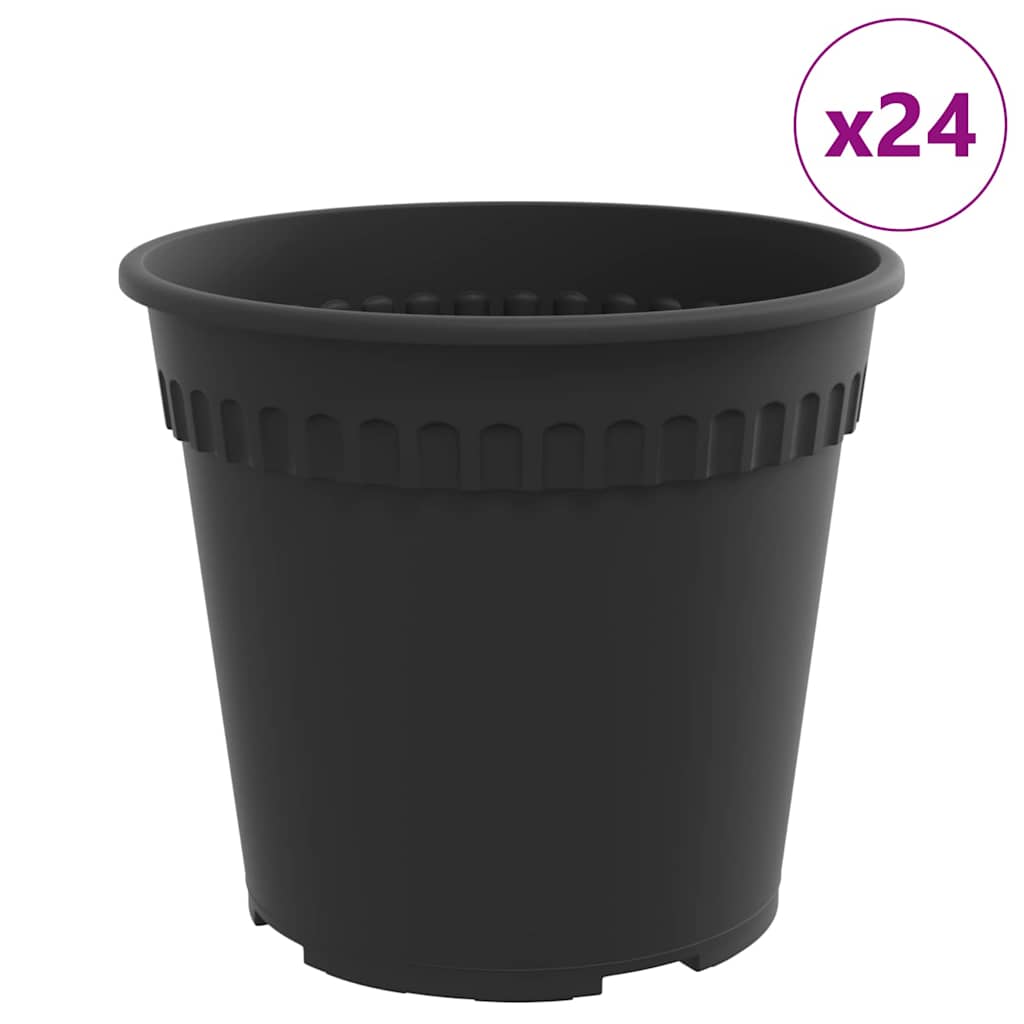Rund Blomkruka 24 pcs Svart Ø 19 x 16 cm Plast