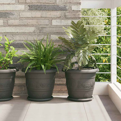 Rund Blomkruka 6 pcs Svart Ø 30 x 25 cm Plast