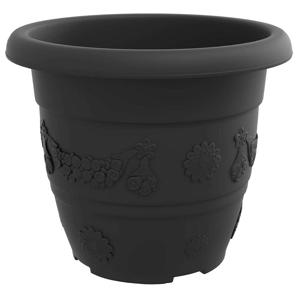 Rund Blomkruka 6 pcs Svart Ø 30 x 25 cm Plast