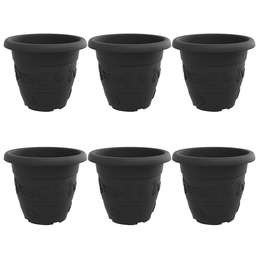 Rund Blomkruka 6 pcs Svart Ø 26 x 21.5 cm Plast