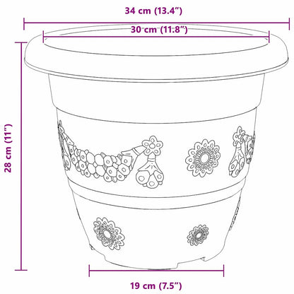 Rund Blomkruka 24 pcs Murgrön Ø 34 x 28 cm Plast