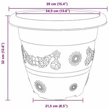 Rund Blomkruka 24 pcs Murgrön Ø 39 x 32 cm Plast