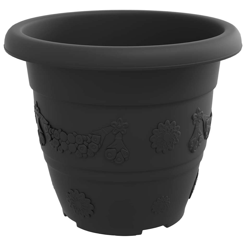 Rund Blomkruka 24 pcs Svart Ø 22 x 18 cm Plast