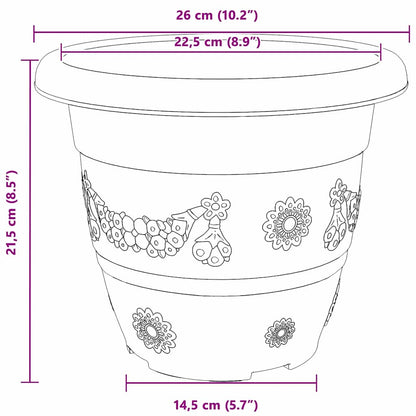Rund Blomkruka 24 pcs Svart Ø 26 x 21.5 cm Plast