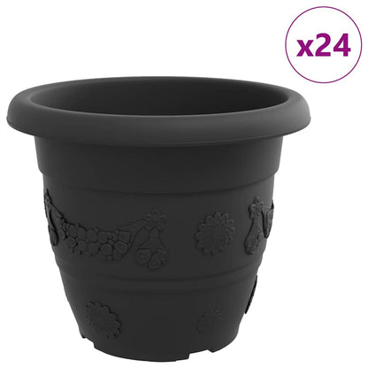 Rund Blomkruka 24 pcs Svart Ø 34 x 28 cm Plast