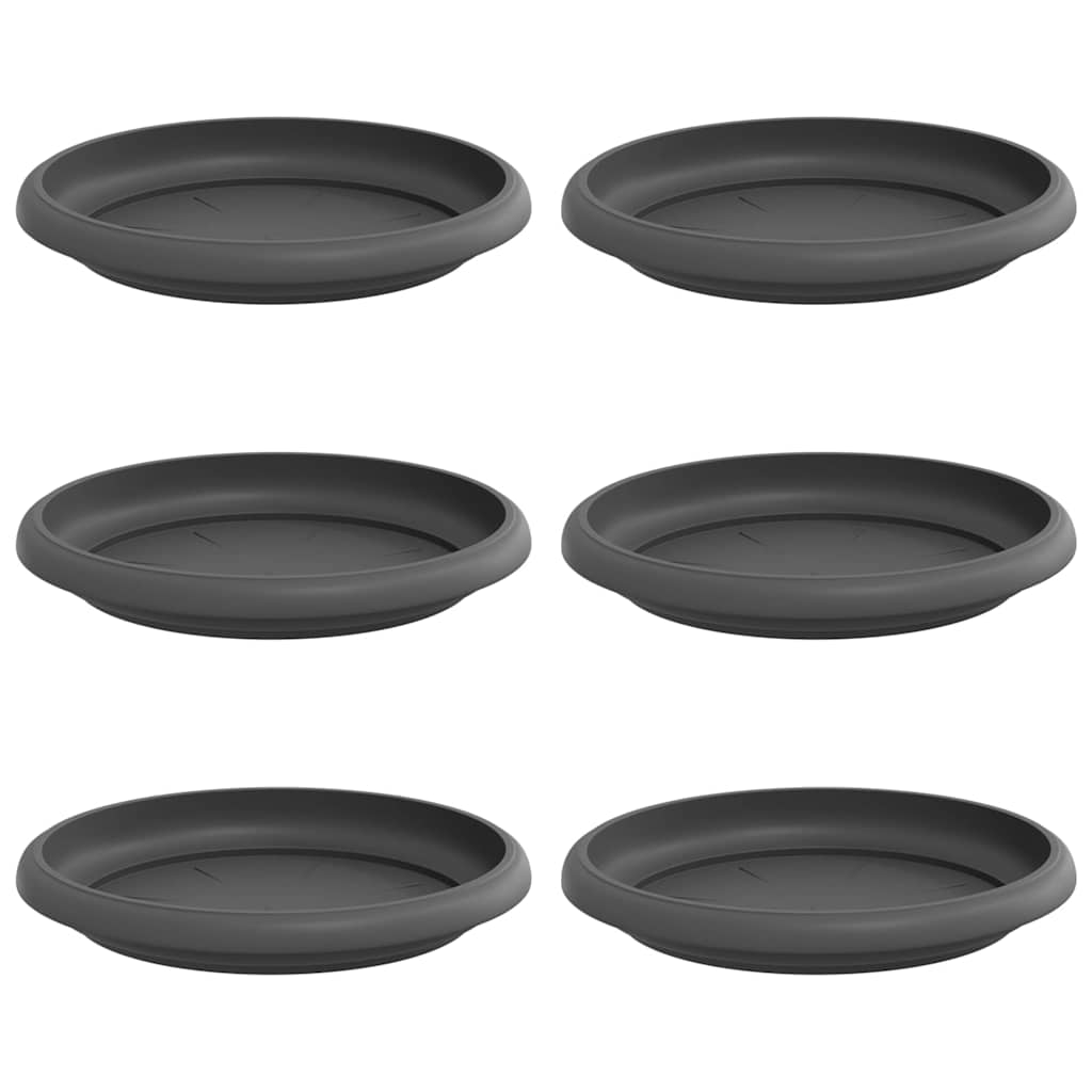 Rund Blomkruka 6 pcs Svart Ø 14 x 2 cm Plast