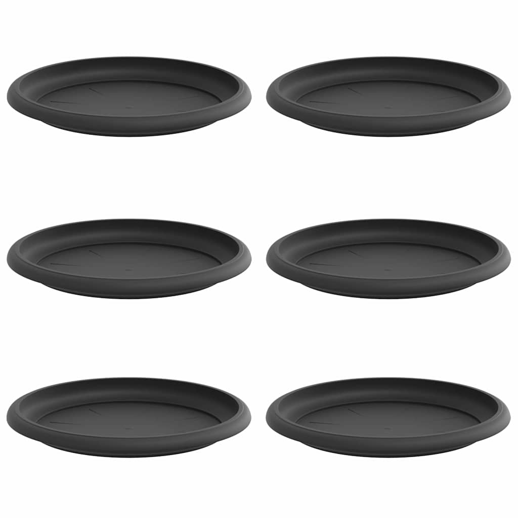 Rund Blomkruka 6 pcs Svart Ø 17,5 x 2 cm Plast