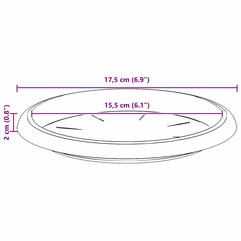 Rund Blomkruka 6 pcs Svart Ø 17,5 x 2 cm Plast