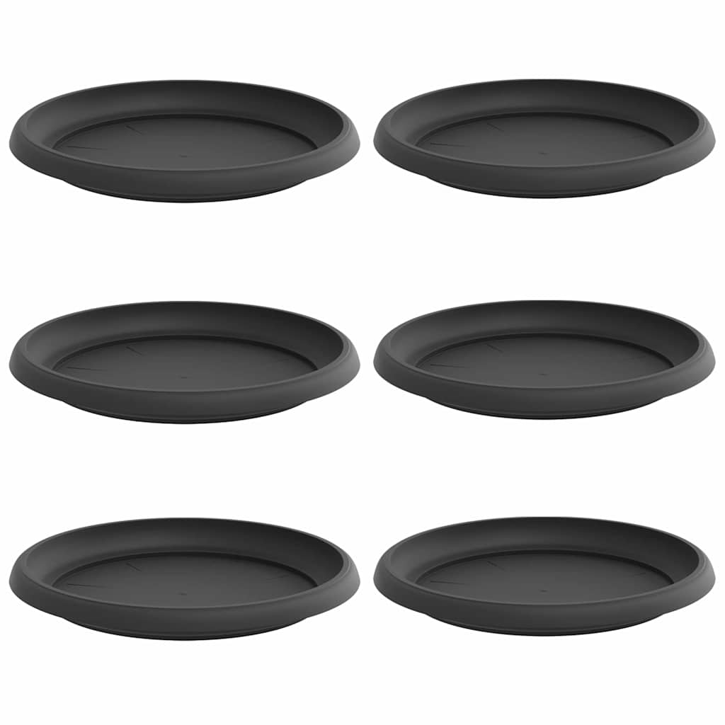 Rund Blomkruka 6 pcs Svart Ø 14 x 2 cm Plast