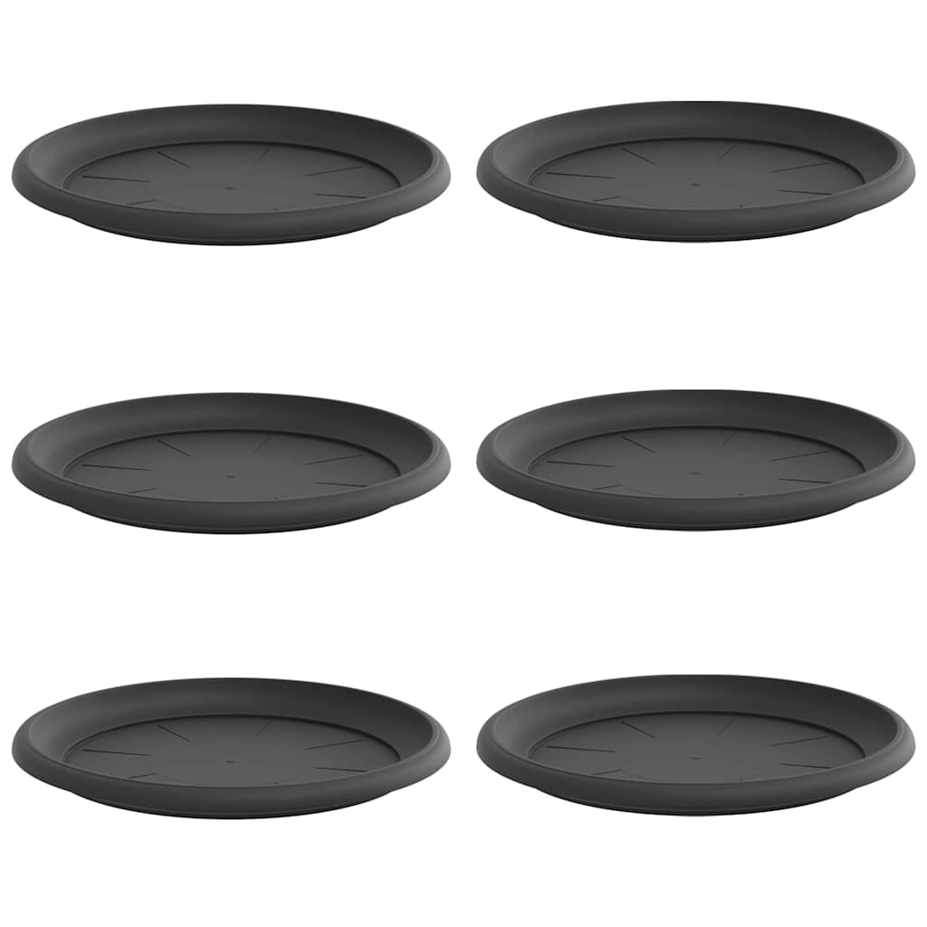 Rund Blomkruka 6 pcs Svart Ø 14 x 2 cm Plast
