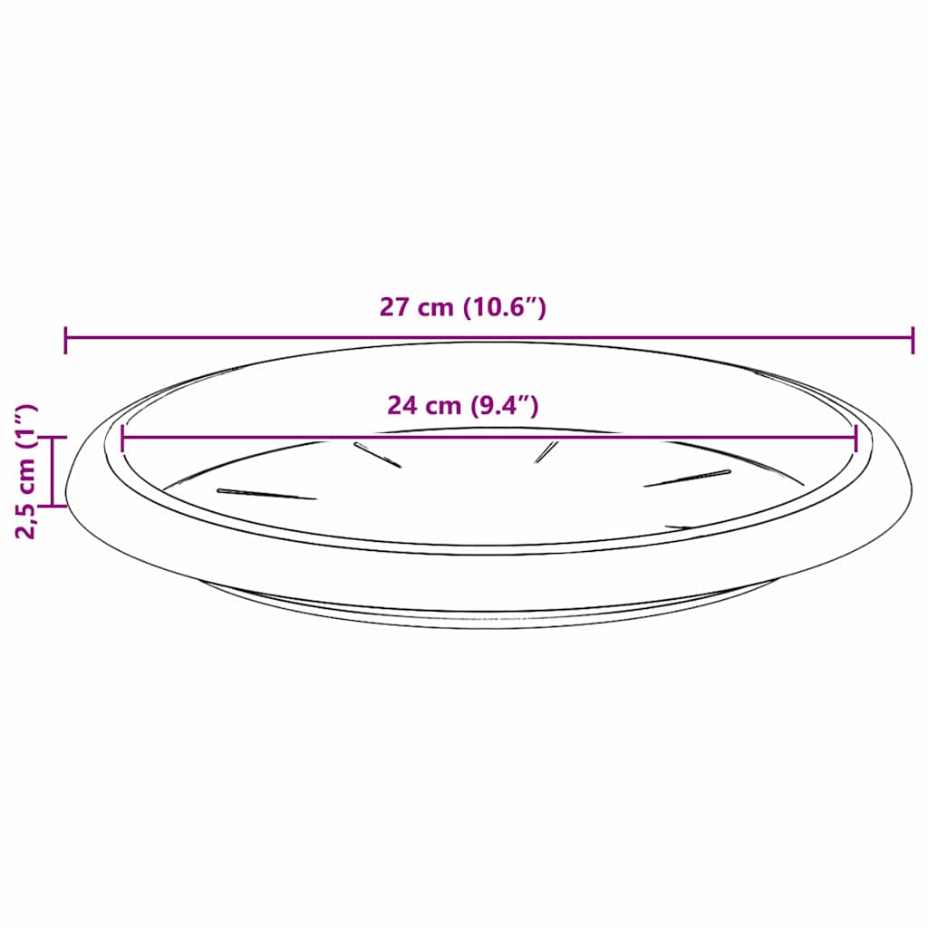 Rund Blomkruka 24 pcs Murgrön Ø 27 x 2,5 cm Plast