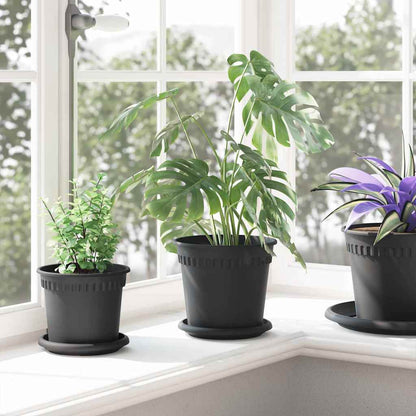 Rund Blomkruka 24 pcs Svart Ø 15,5 x 2 cm Plast