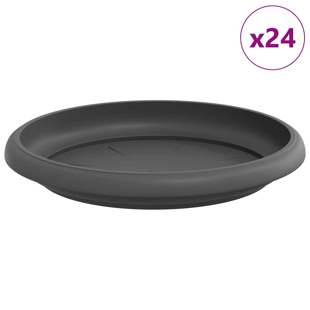 Rund Blomkruka 24 pcs Svart Ø 15,5 x 2 cm Plast