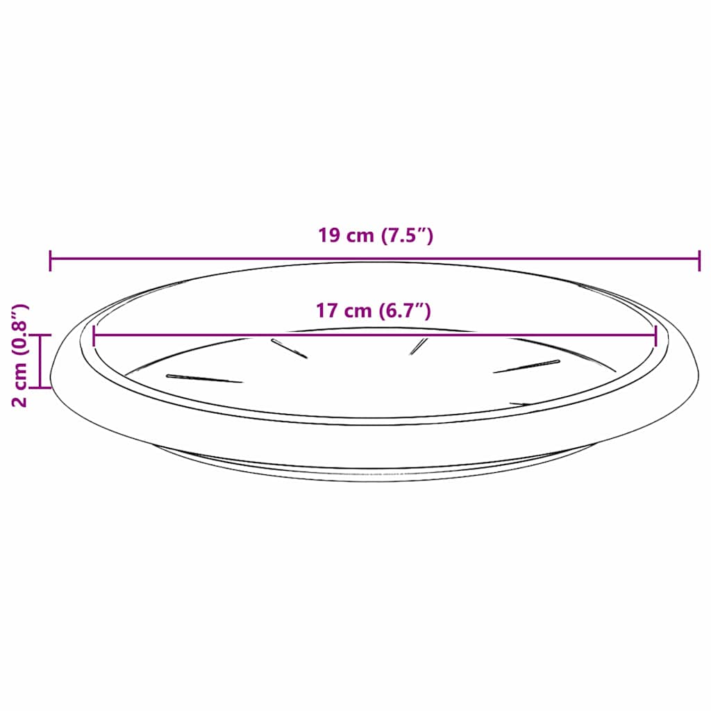 Rund Blomkruka 24 pcs Svart Ø 19 x 2 cm Plast