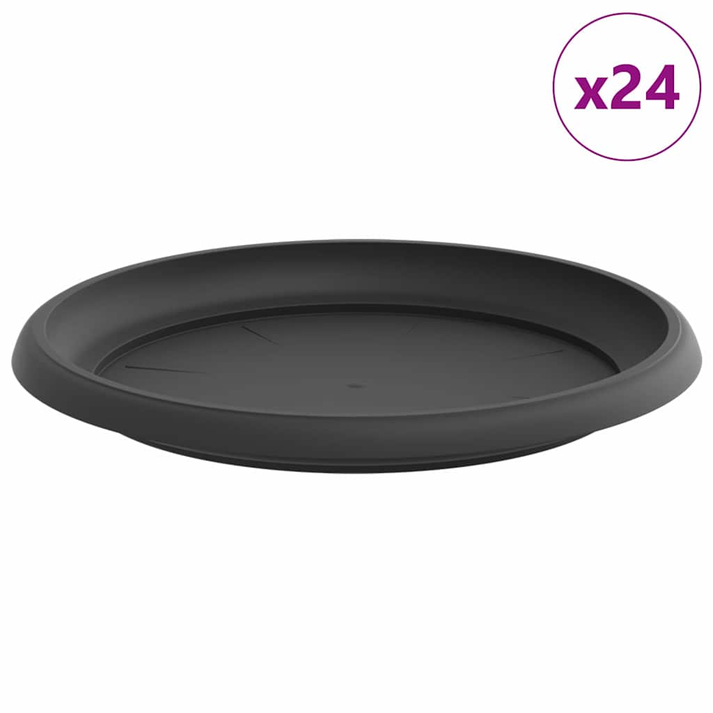 Rund Blomkruka 24 pcs Svart Ø 23,5 x 2,5 cm Plast