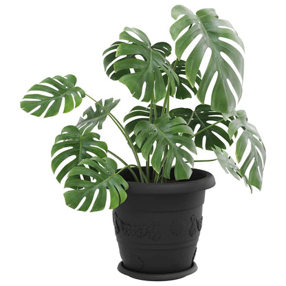 Rund Blomkruka 24 pcs Svart Ø 23,5 x 2,5 cm Plast