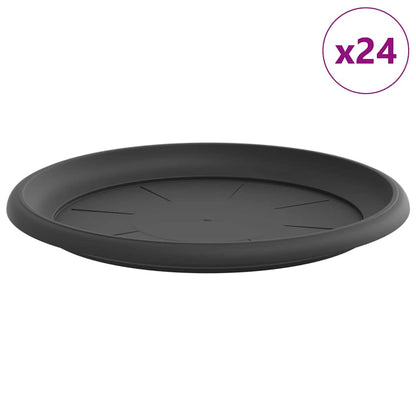 Rund Blomkruka 24 pcs Svart Ø 27 x 2,5 cm Plast