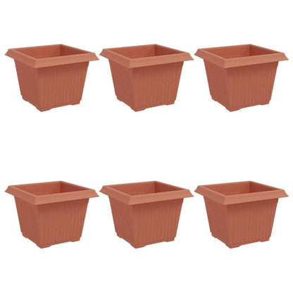 Kvadratisk Blomkruka 6 pcs Murgrön 23 x 23 x 17,5 cm Plast