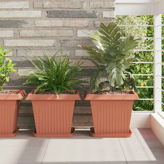 Kvadratisk Blomkruka 6 pcs Murgrön 33 x 33 x 26 cm Plast