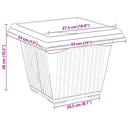 Kvadratisk Blomkruka 6 pcs Murgrön 33 x 33 x 26 cm Plast