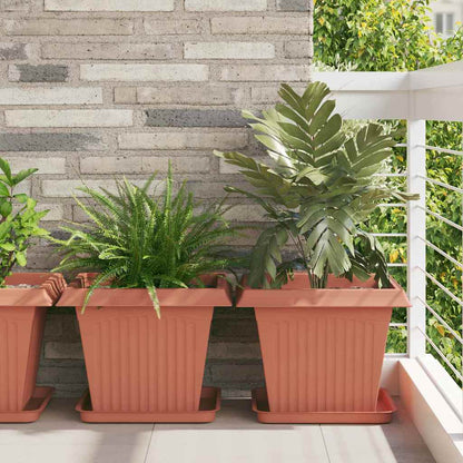 Kvadratisk Blomkruka 6 pcs Murgrön 43 x 43 x 33,5 cm Plast