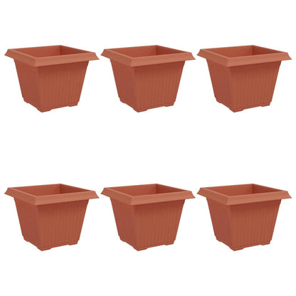Kvadratisk Blomkruka 6 pcs Murgrön 43 x 43 x 33,5 cm Plast