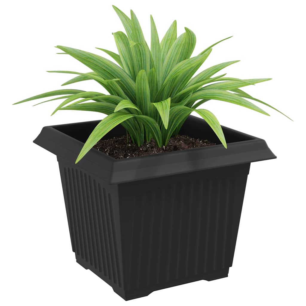 Kvadratisk Blomkruka 6 pcs Svart 23 x 23 x 17,5 cm Plast