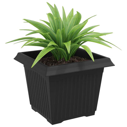 Kvadratisk Blomkruka 6 pcs Svart 23 x 23 x 17,5 cm Plast