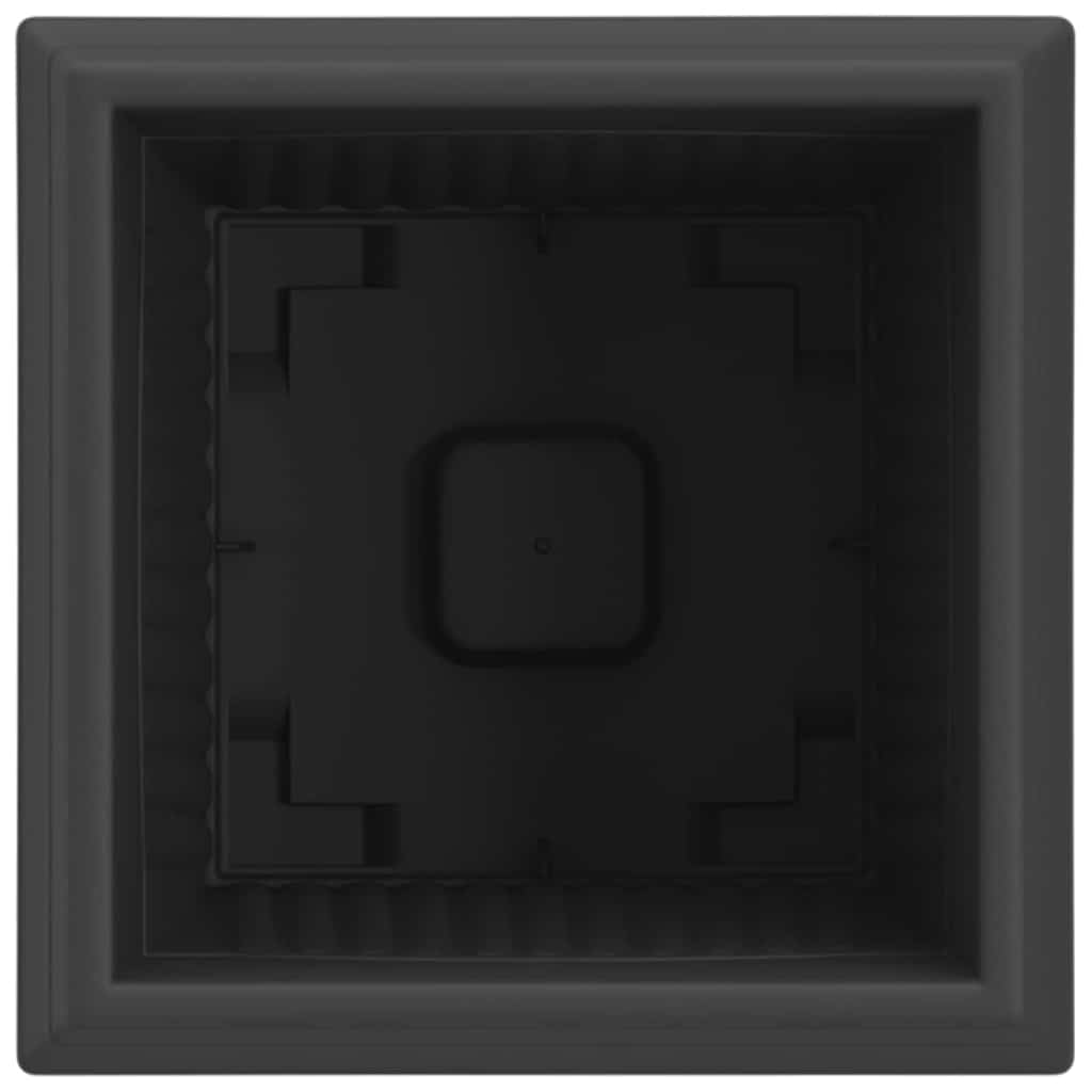 Kvadratisk Blomkruka 6 pcs Svart 23 x 23 x 17,5 cm Plast