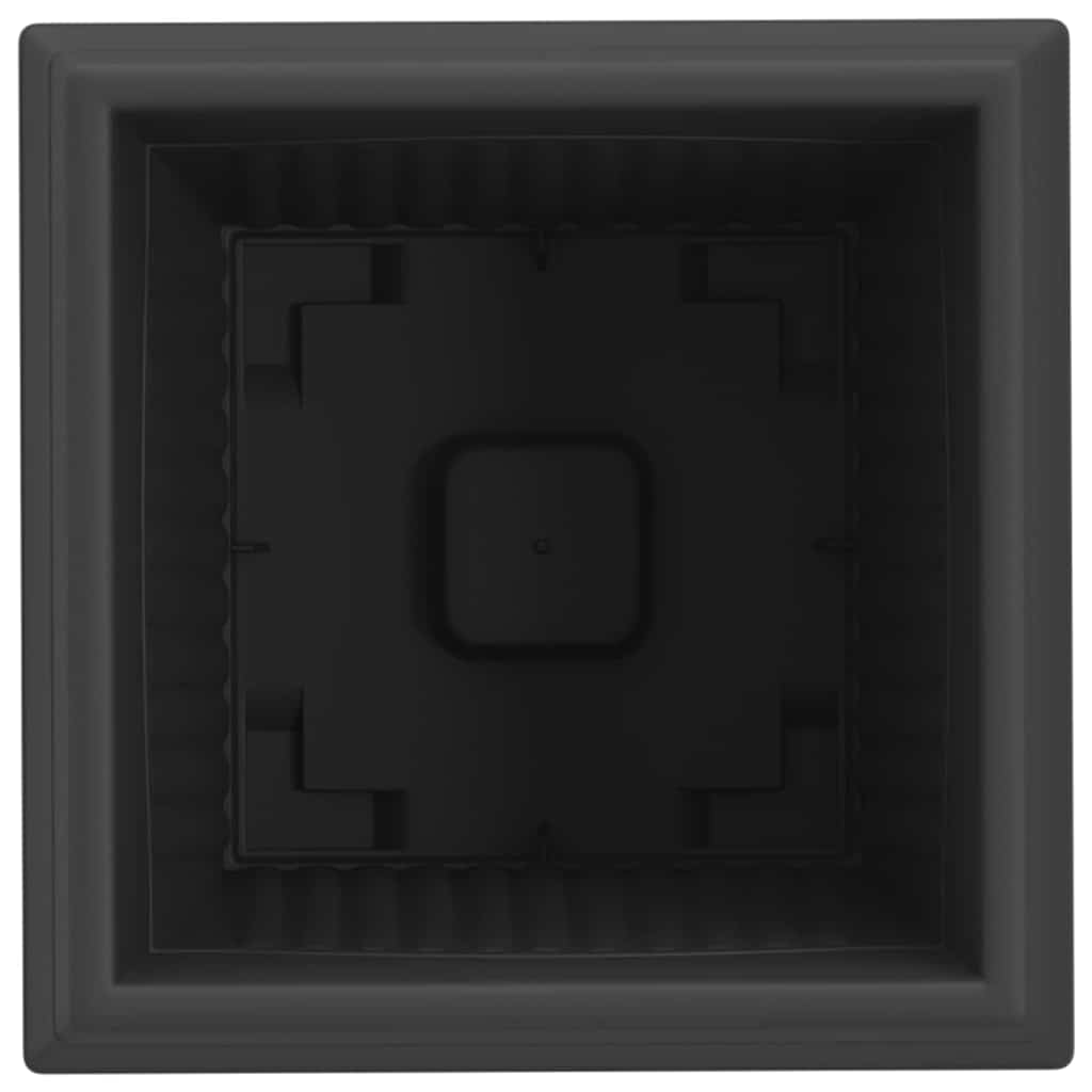 Kvadratisk Blomkruka 6 pcs Svart 28,5 x 28,5 x 22 cm Plast