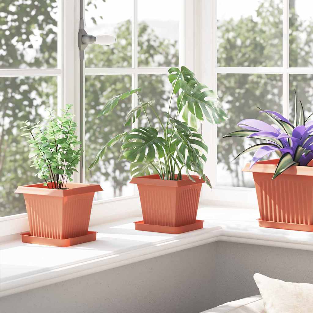 Kvadratisk Blomkruka 24 pcs Murgrön 16 x 16 x 14 cm Plast