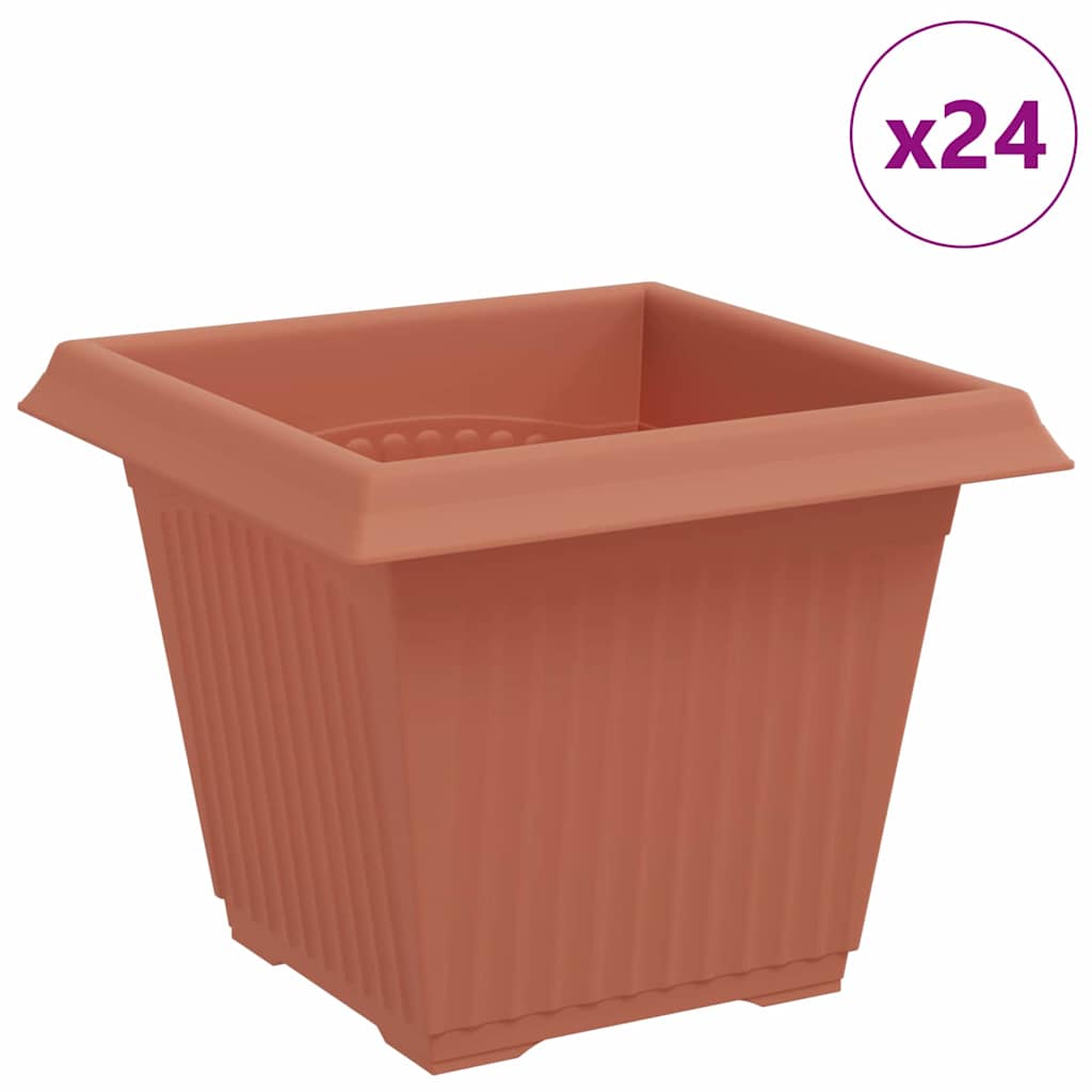 Kvadratisk Blomkruka 24 pcs Murgrön 20 x 20 x 16 cm Plast