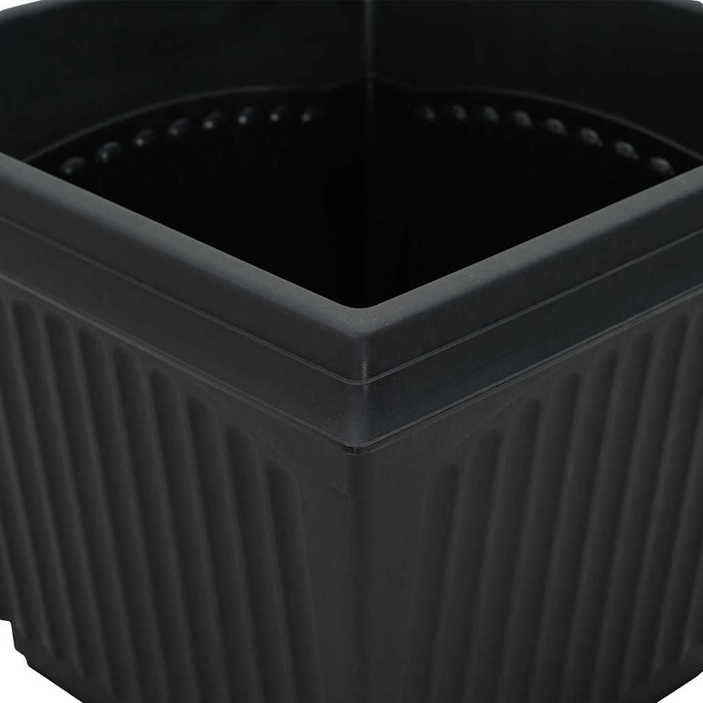 Kvadratisk Blomkruka 24 pcs Svart 28,5 x 28,5 x 22 cm Plast