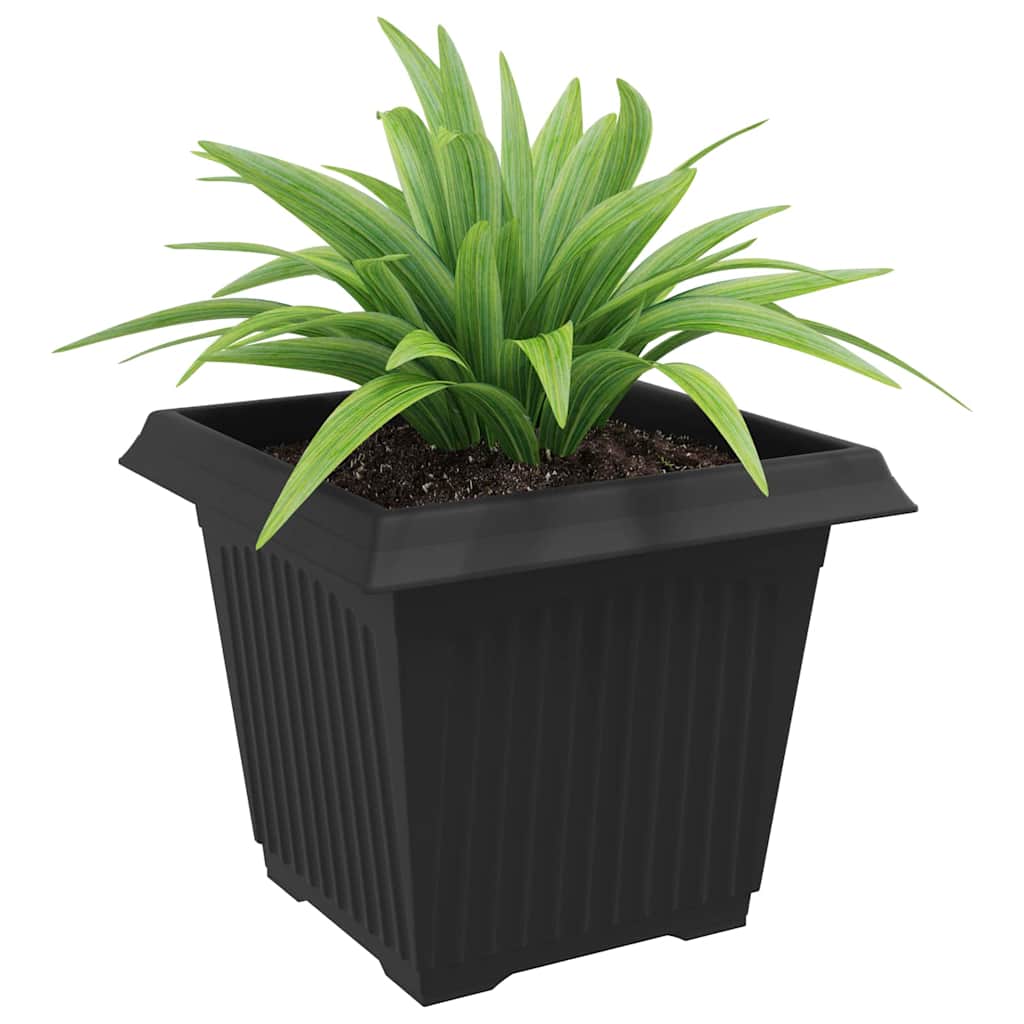 Kvadratisk Blomkruka 24 pcs Svart 28,5 x 28,5 x 22 cm Plast