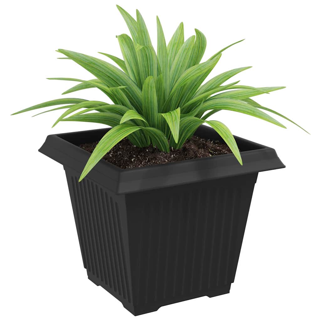 Kvadratisk Blomkruka 24 pcs Svart 38 x 38 x 30 cm Plast