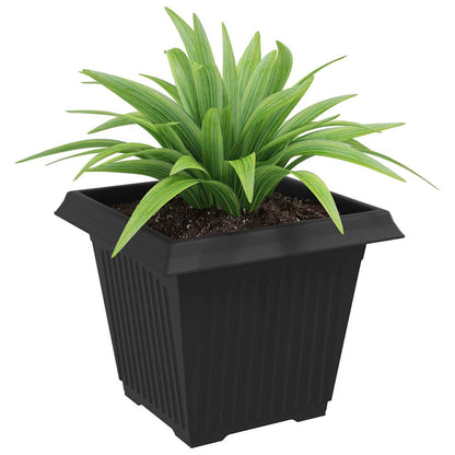 Kvadratisk Blomkruka 24 pcs Svart 38 x 38 x 30 cm Plast