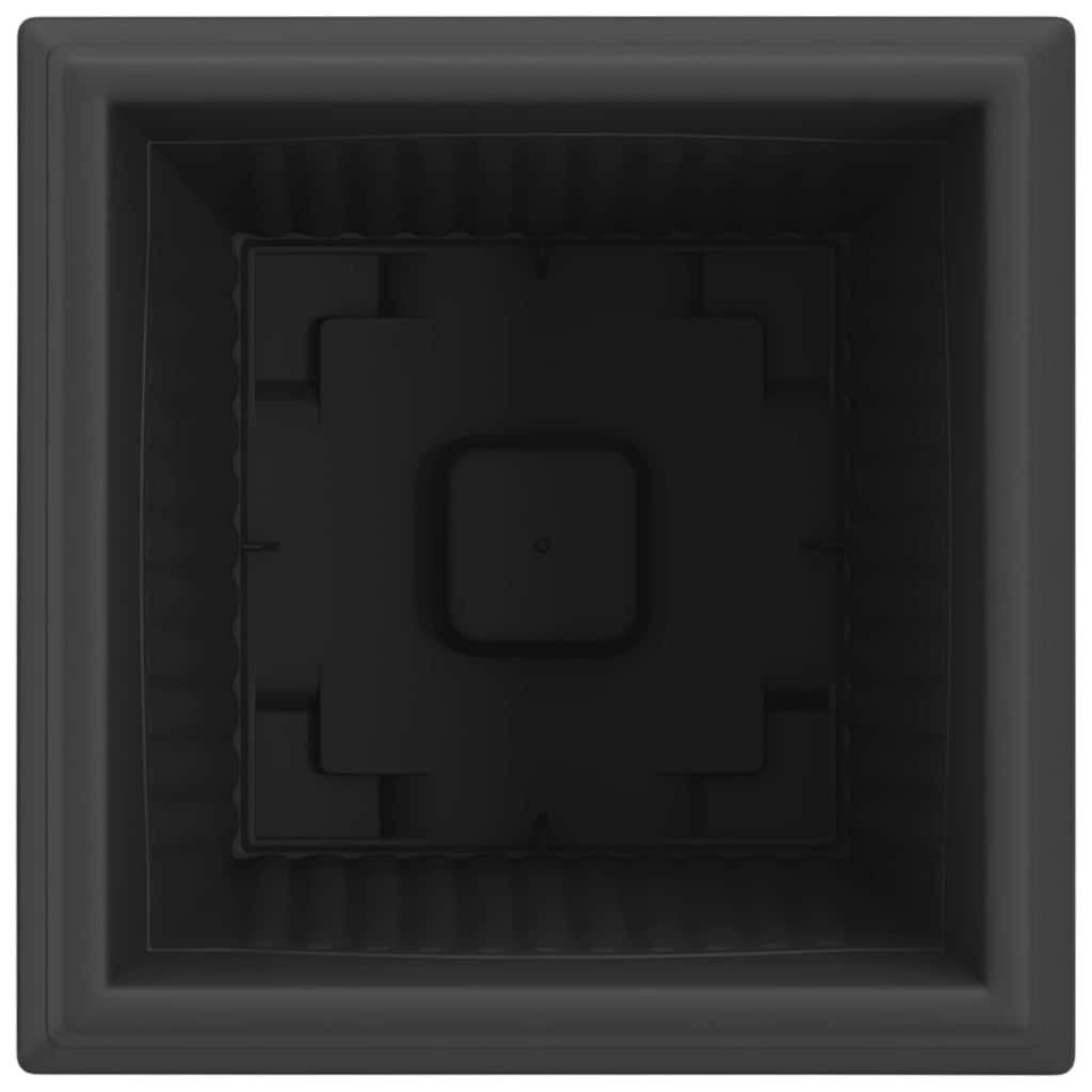 Kvadratisk Blomkruka 24 pcs Svart 38 x 38 x 30 cm Plast