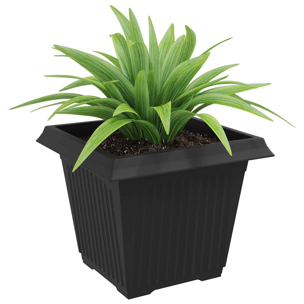 Kvadratisk Blomkruka 24 pcs Svart 43 x 43 x 33,5 cm Plast
