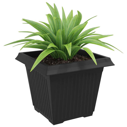 Kvadratisk Blomkruka 24 pcs Svart 43 x 43 x 33,5 cm Plast