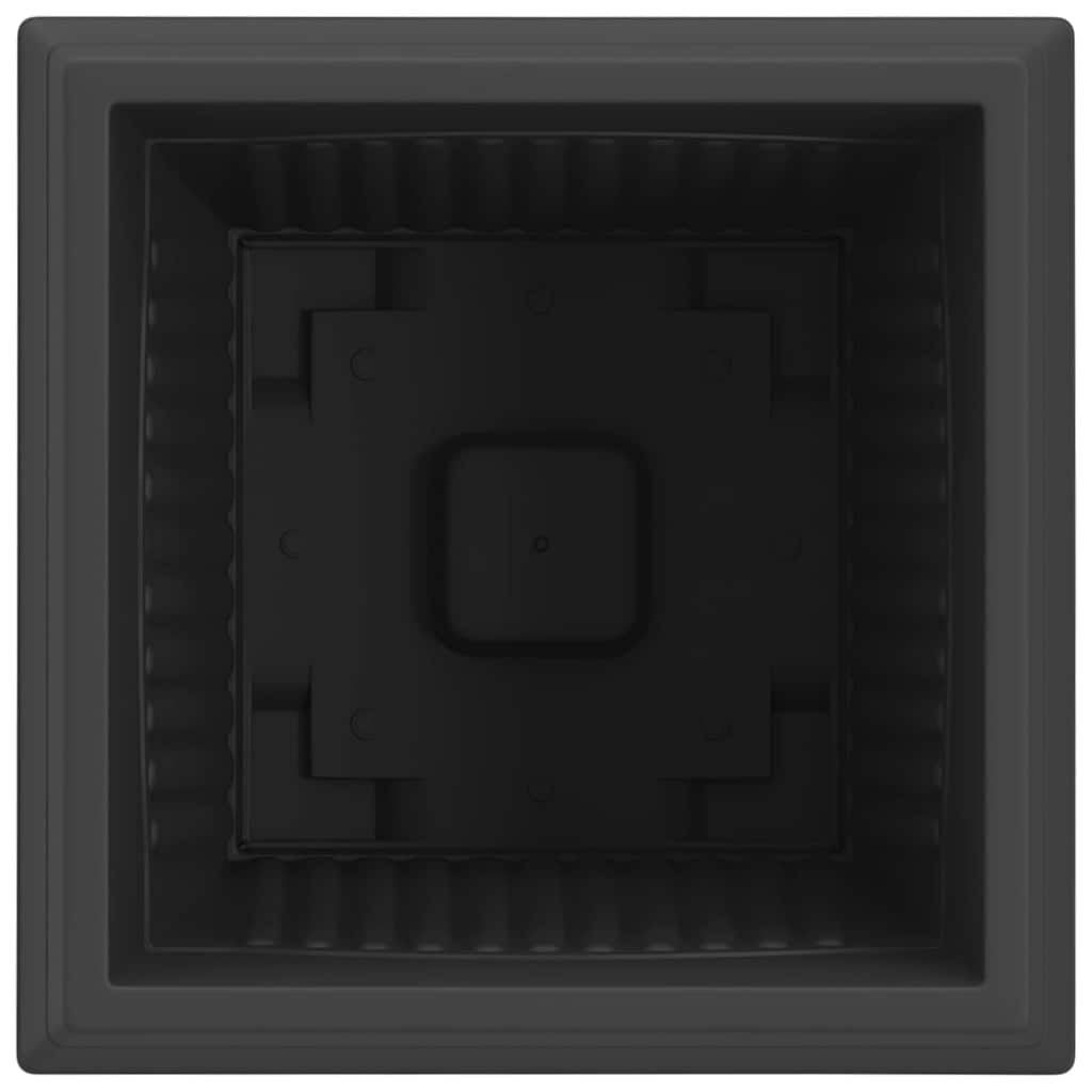 Kvadratisk Blomkruka 24 pcs Svart 43 x 43 x 33,5 cm Plast